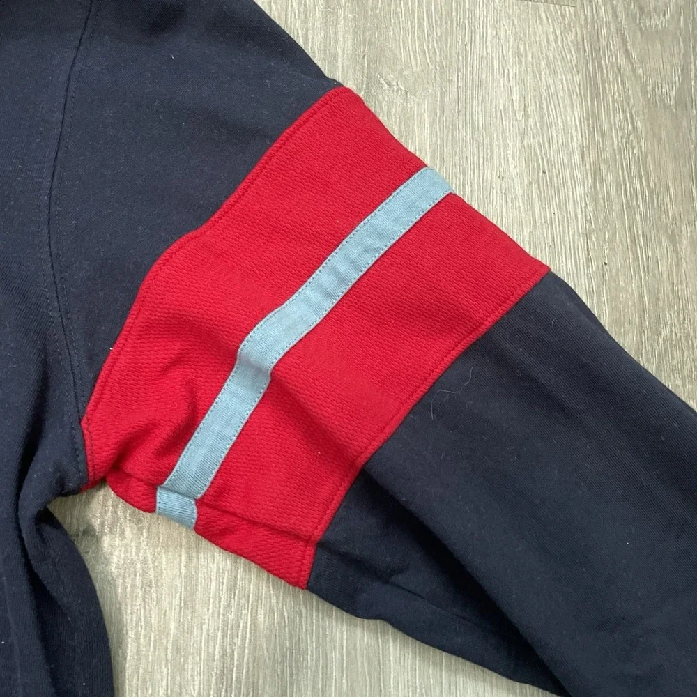 Vtg Chaps Ralph Lauren Shirt Mens L  Stripe Long Sleeve Rugby Navy Red Blue